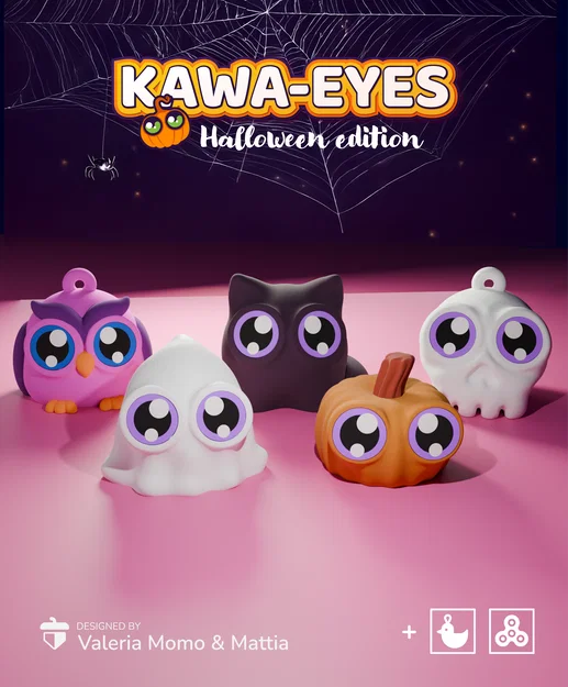 Móc khóa & Fidget Kawa-eyes Ghost cho Halloween - Image 5