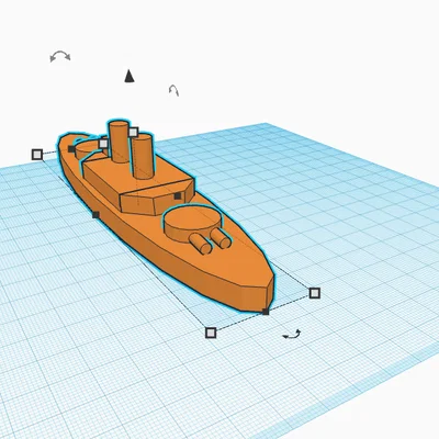 Mô hình tàu chiến USS Indiana (BB 1) phiên bản 3D tối giản