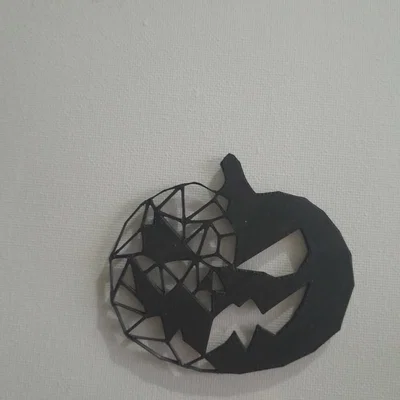 Mẫu trang trí tường bí ngô Low Poly nghệ thuật cho Halloween