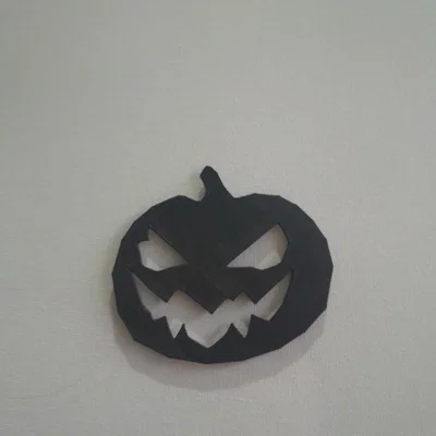 Mẫu trang trí tường bí ngô Low Poly nghệ thuật cho Halloween