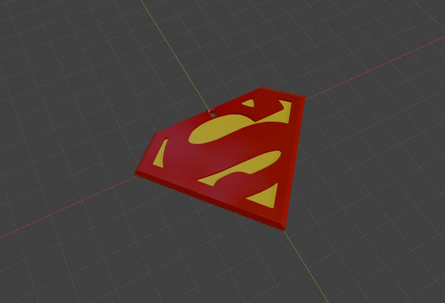 Móc khóa logo Superman (Superman Logo Keychain) – file 3D - Image 1