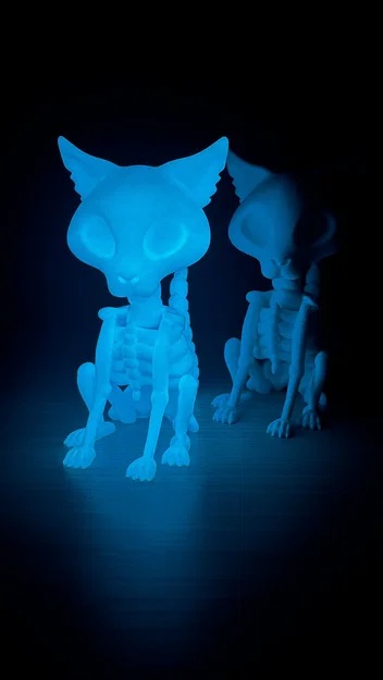 Bobblehead Mèo Bộ Xương (Skeleton Cat Bobblehead) - Image 1