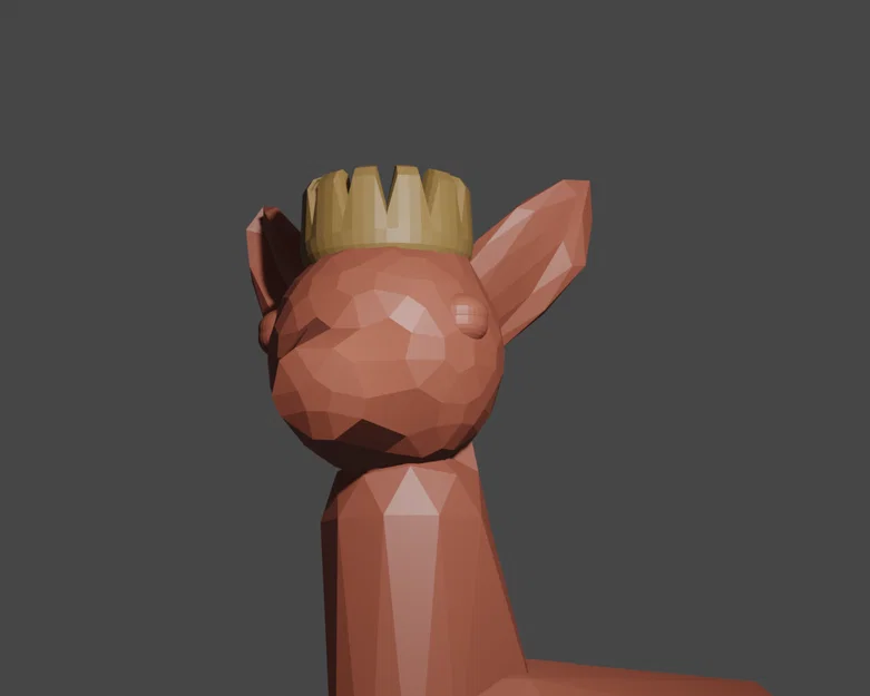 Mô hình chú hươu Low Poly trang trí (có tùy chọn vương miện) - Image 1