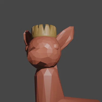 Mô hình chú hươu Low Poly trang trí (có tùy chọn vương miện)