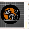 Miếng lót ly hình mèo xương 3D - Phụ kiện trang trí Halloween độc đáo - Thumbnail 2