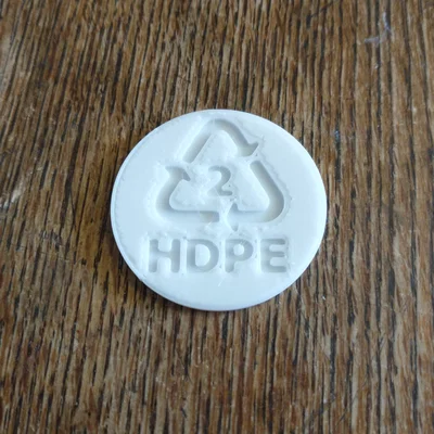 Mô hình đồng xu biểu tượng nhựa tái chế HDPE #2