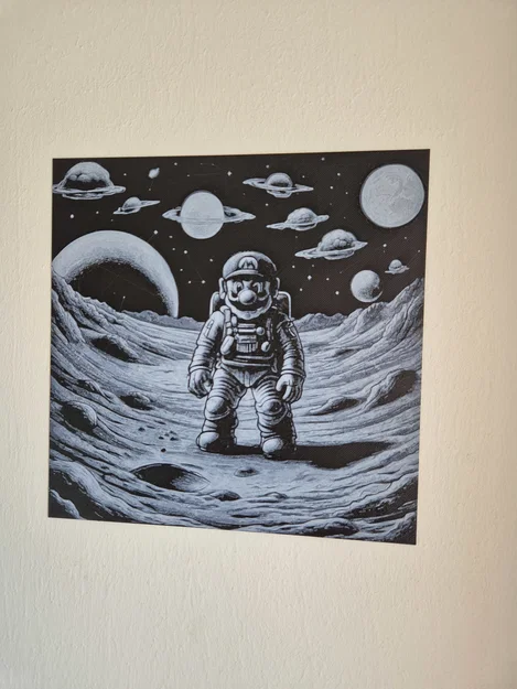 Mario trên Mặt Trăng - Mẫu 3D - Image 2