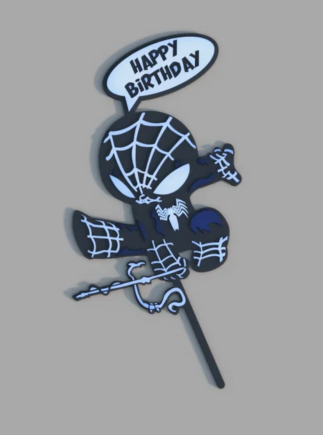 Topper Bánh Kem Spider-Symbiote Đa Màu - Image 1