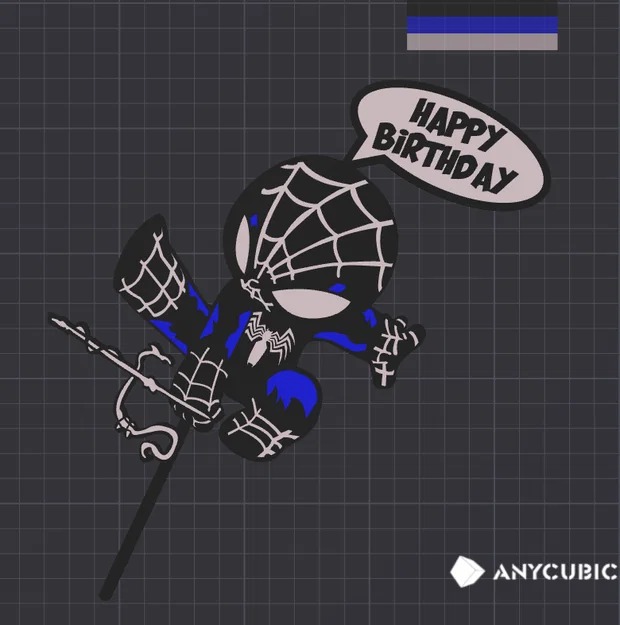 Topper Bánh Kem Spider-Symbiote Đa Màu - Image 2