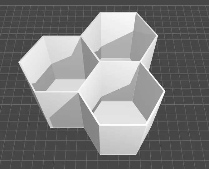 Khay để bàn ba ngăn hình lục giác in 3D tiện lợi - Image 1