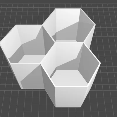 Khay để bàn ba ngăn hình lục giác in 3D tiện lợi