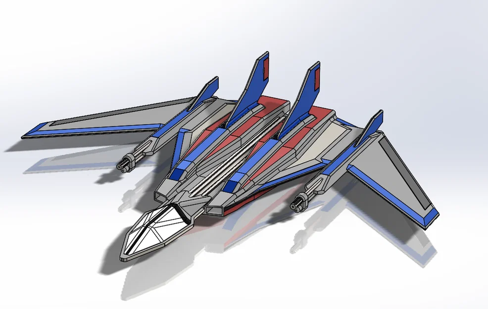 Mô hình 3D máy bay chiến đấu Angled Fighter 1 độc đáo - Image 1