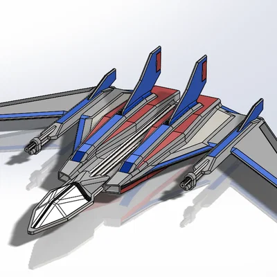 Mô hình 3D máy bay chiến đấu Angled Fighter 1 độc đáo