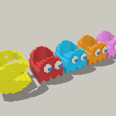 Mô hình chậu cây để bàn phong cách Pac-Man cực dễ thương