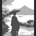 Tranh phù điêu 3D Geisha Nhật Bản trang trí tinh tế - Thumbnail 1