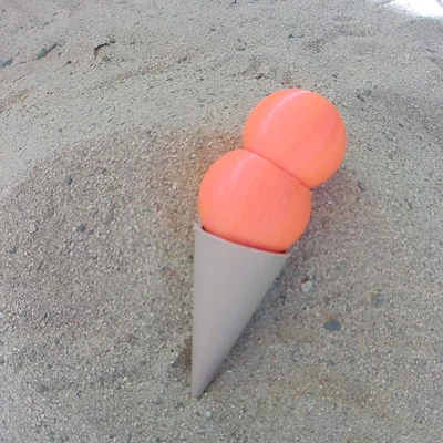 Mô hình kem ốc quế hai màu độc đáo (Duel Color Ice Cream Cone)