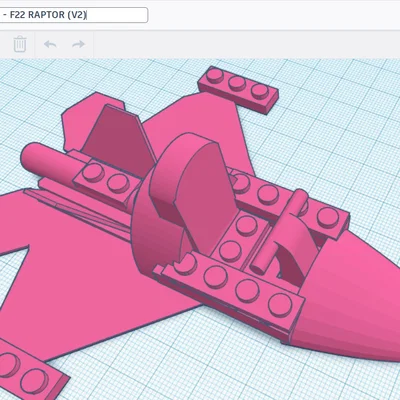 Mô hình in 3D máy bay chiến đấu F-22 Raptor tương thích LEGO
