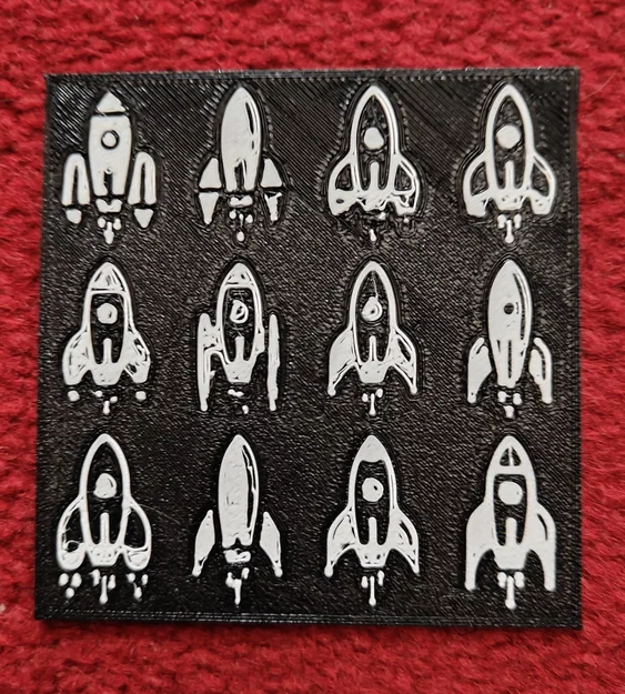 Đế lót ly Tên lửa Không gian Nhỏ (Small Space Rocket Coaster) - Image 1