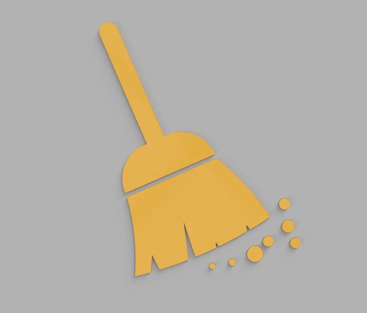 Mô hình biểu tượng cái chổi 3D (Broom Icon) độc đáo - Image 1