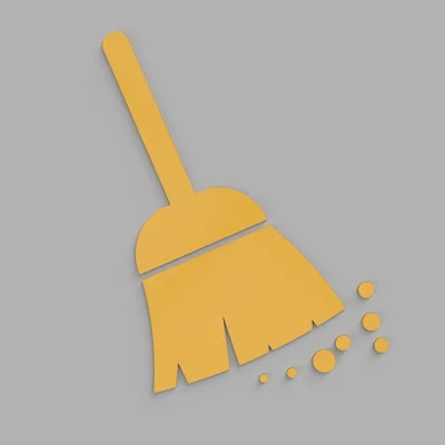 Mô hình biểu tượng cái chổi 3D (Broom Icon) độc đáo