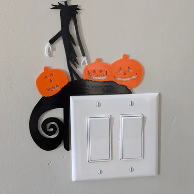 Jack Skellington trang trí công tắc điện - Mô hình 3D Halloween