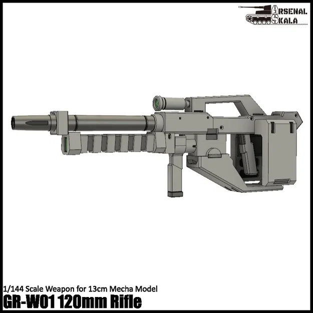 1/144 GR-W01 120mm Graze Rifle (Súng trường Graze 120mm) - Image 1