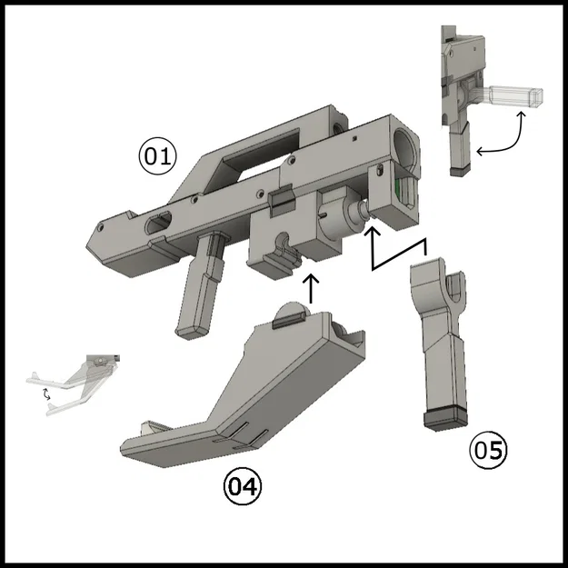 1/144 GR-W01 120mm Graze Rifle (Súng trường Graze 120mm) - Image 5