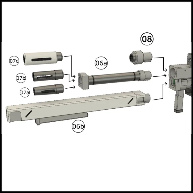 1/144 GR-W01 120mm Graze Rifle (Súng trường Graze 120mm) - Image 6