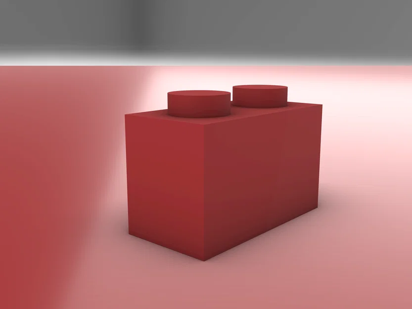 Mô hình gạch lắp ráp LEGO Brick 1x2 (File in 3D tiêu chuẩn) - Image 1