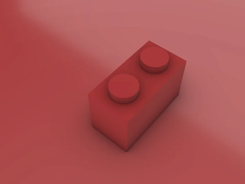 Mô hình gạch lắp ráp LEGO Brick 1x2 (File in 3D tiêu chuẩn) - Image 2