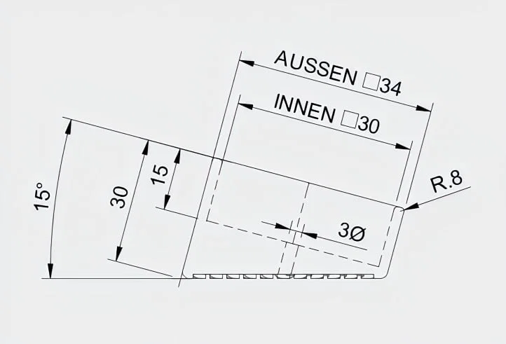 Nắp bịt ống vuông 30 x 30 mm (cap for square tubes) - Image 2