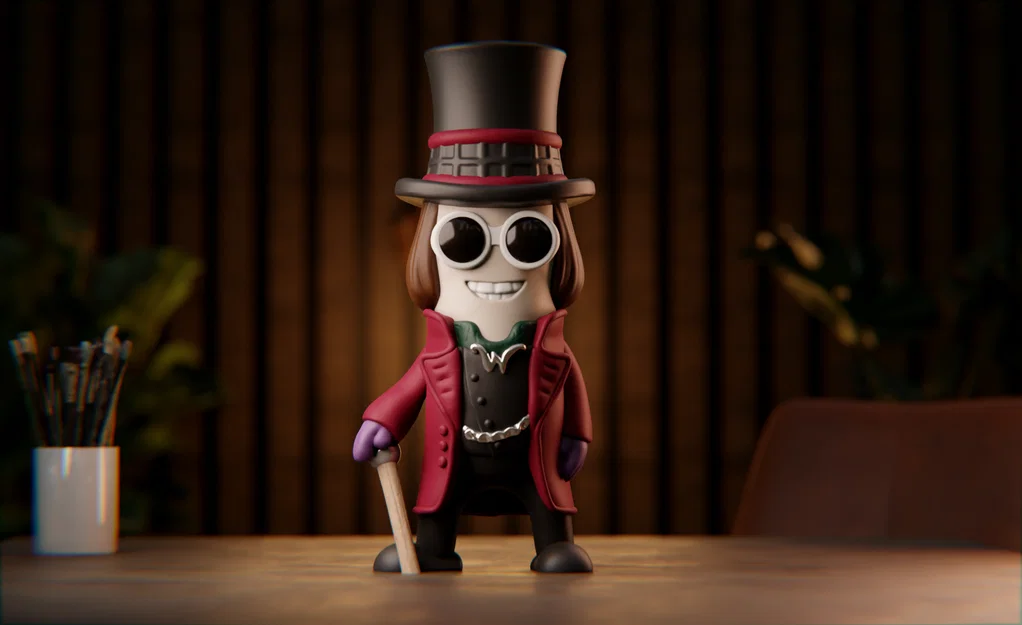 Mô hình Mini Wonka (Willy Wonka) chibi in 3D cực đáng yêu - Image 1