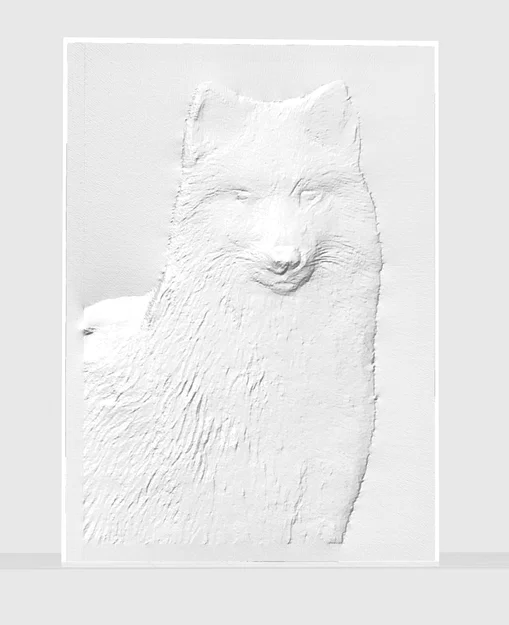 Mẫu in 3D phù điêu tranh chú sói (Woolf plate) nghệ thuật treo tường - Image 1