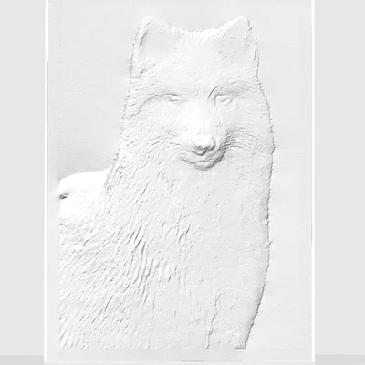 Mẫu in 3D phù điêu tranh chú sói (Woolf plate) nghệ thuật treo tường