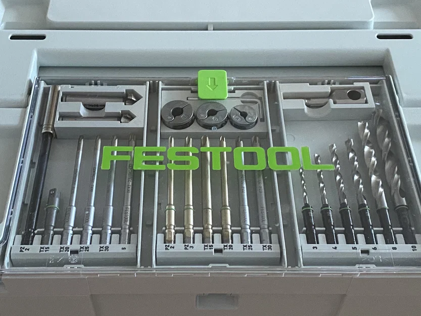 Khay in 3D đựng cử khoan cho hộp Festool Systainer Sys3 - Image 1