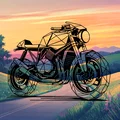 Mô hình trang trí tường Geometric Cafe Racer in 3D siêu đẹp - Thumbnail 1