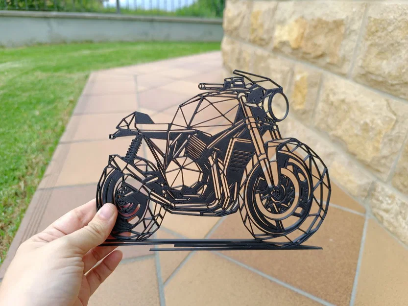 Mô hình trang trí tường Geometric Cafe Racer in 3D siêu đẹp - Image 2