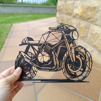 Mô hình trang trí tường Geometric Cafe Racer in 3D siêu đẹp
