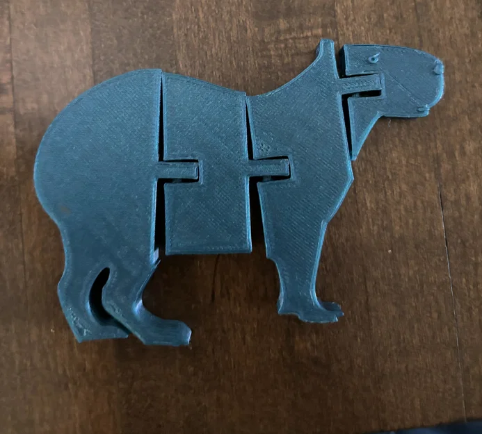 Mô hình chuột lang nước Capybara cử động linh hoạt (In 3D không cần support) - Image 1