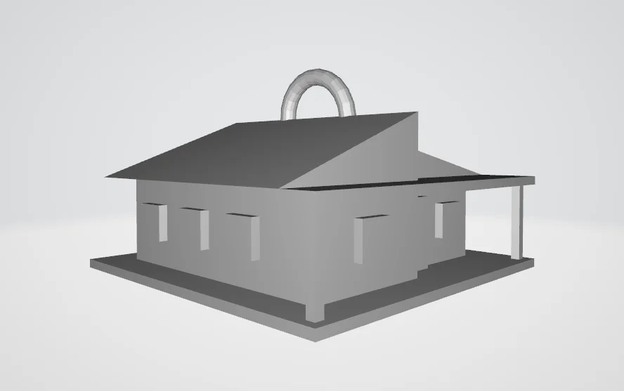 Móc khóa hình ngôi nhà (House Keychain) 3D in cá tính 1