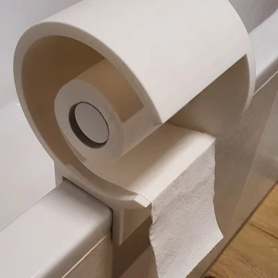 Giá treo giấy vệ sinh thông minh gắn mép bồn tắm - In 3D