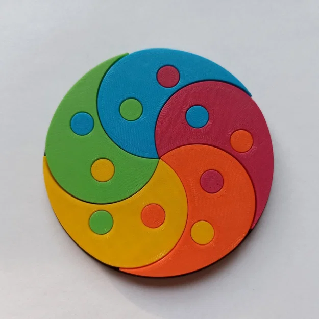 Yin Yang X5 Puzzle V2.0 – Puzzle/Ornament hoa văn Âm Dương - Image 1