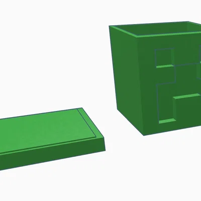 Hộp đựng đồ Minecraft Creeper 3D - Mẫu in không cần hỗ trợ