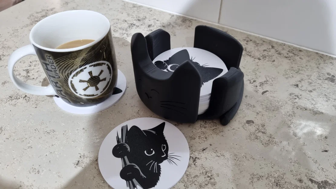 Khay đựng lót ly hình mèo (Cat Coaster Holder) - Image 1