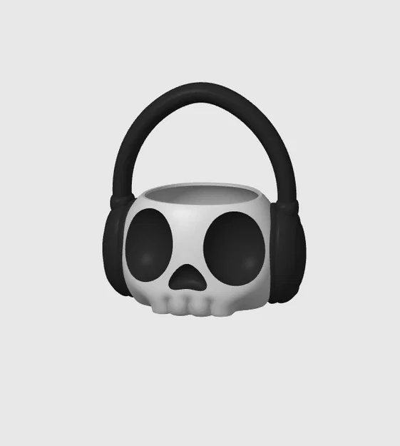 Khay đựng đồ Skull With Headset (Đầu lâu đeo tai nghe) độc đáo - Image 2