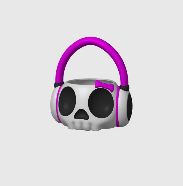Khay đựng đồ Skull With Headset (Đầu lâu đeo tai nghe) độc đáo - Image 3
