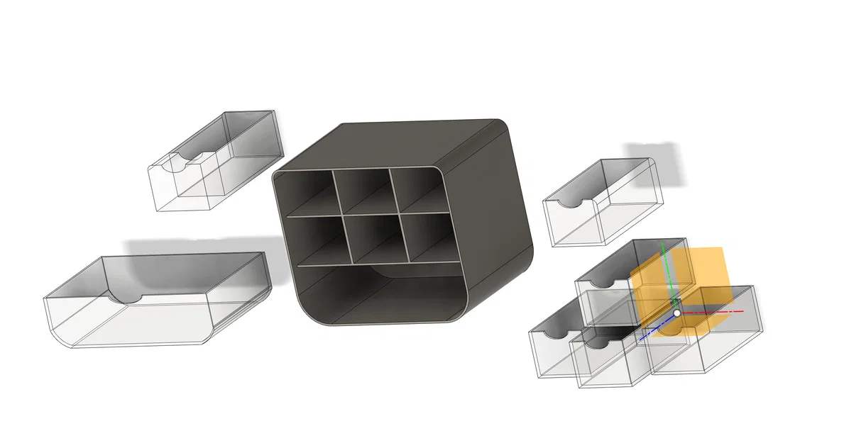 Tải mô hình in 3D ORGANIZZATORE GT289: Kệ để bàn 7 ngăn kéo tiện lợi - Image 3