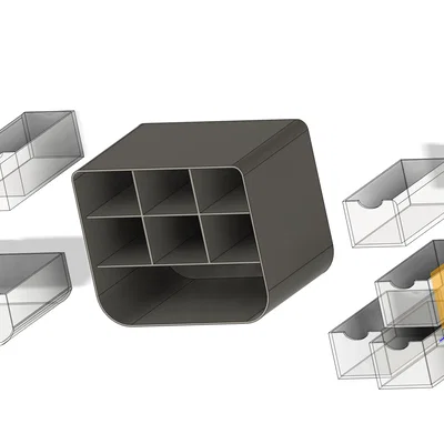 Tải mô hình in 3D ORGANIZZATORE GT289: Kệ để bàn 7 ngăn kéo tiện lợi