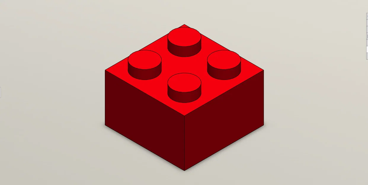 Mô hình mảnh ghép Lego 2x2 dùng để kiểm tra máy in 3D - Image 1