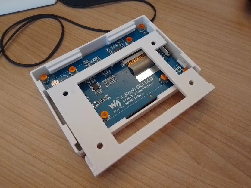 Case gắn tường cho màn Waveshare 4.3" IPS DSI (Raspberry Pi) - Image 1